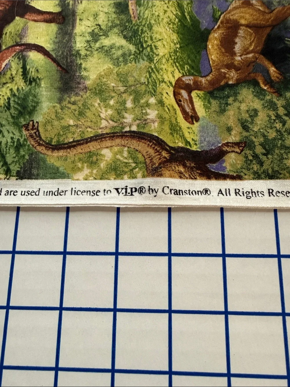 Vintage VIP Cranston Dinosaur Fabric 2¾ Yards Medium Weight Cotton Decor